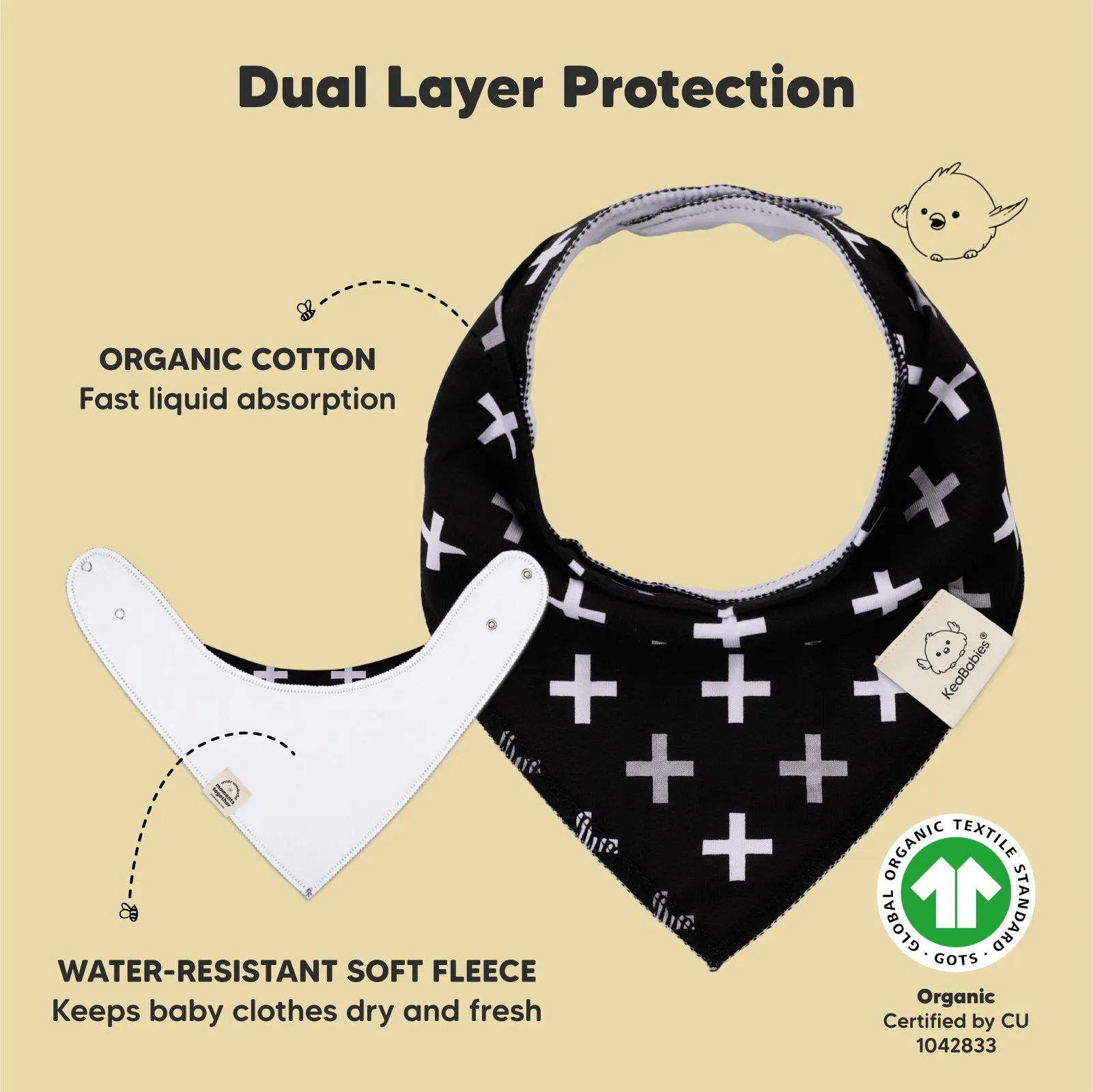 10-Pack Organic Bandana Bibs