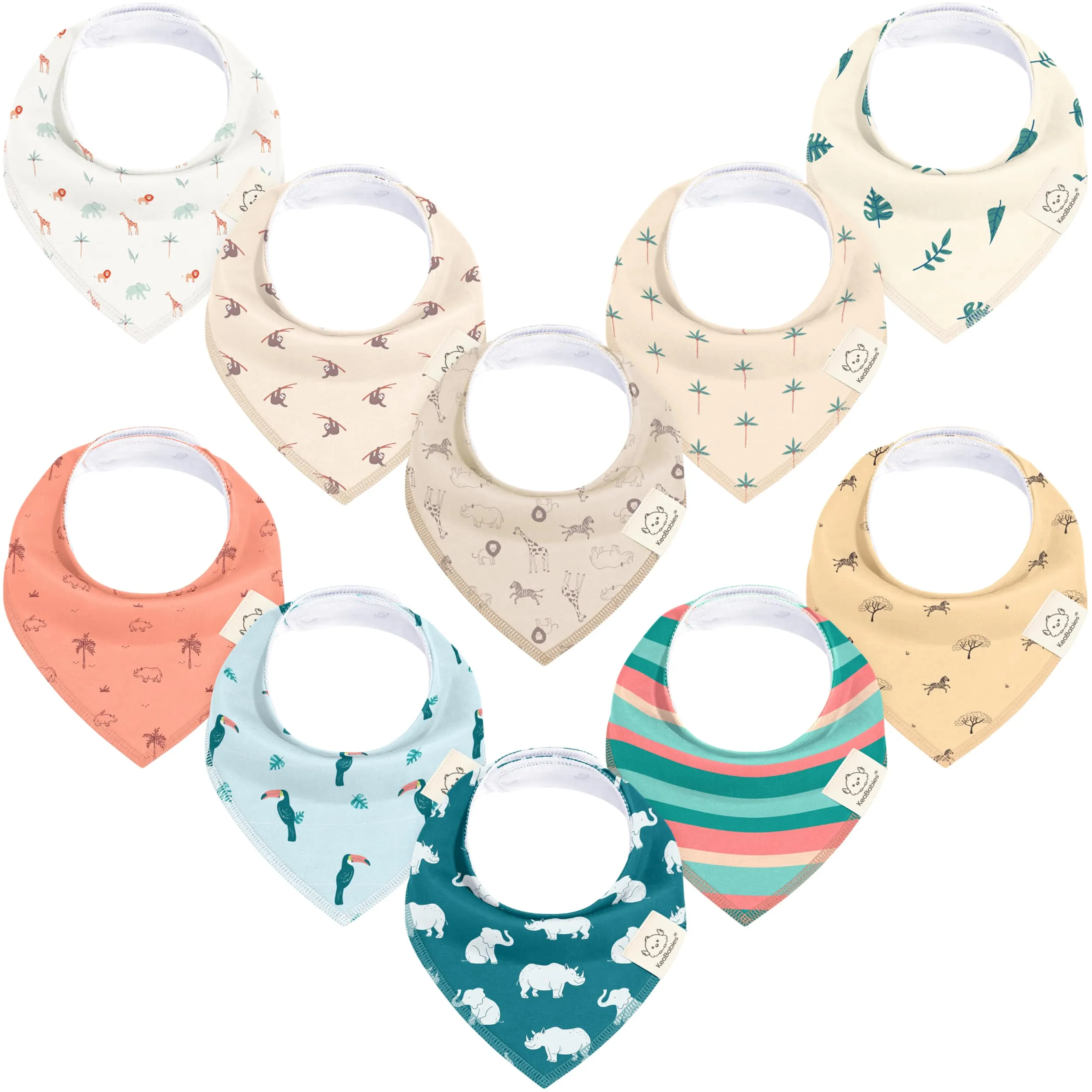 10-Pack Organic Bandana Bibs