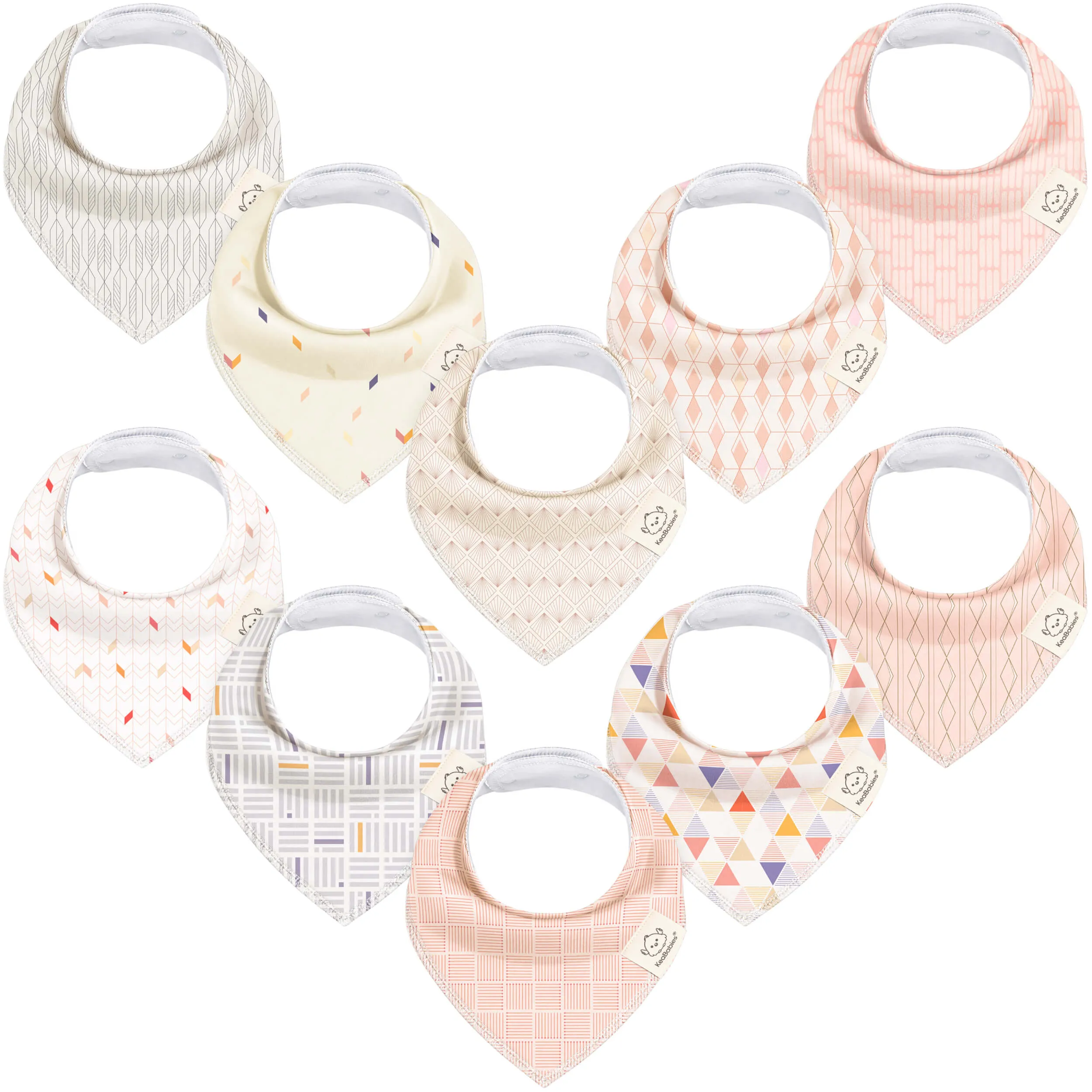 10-Pack Organic Bandana Bibs