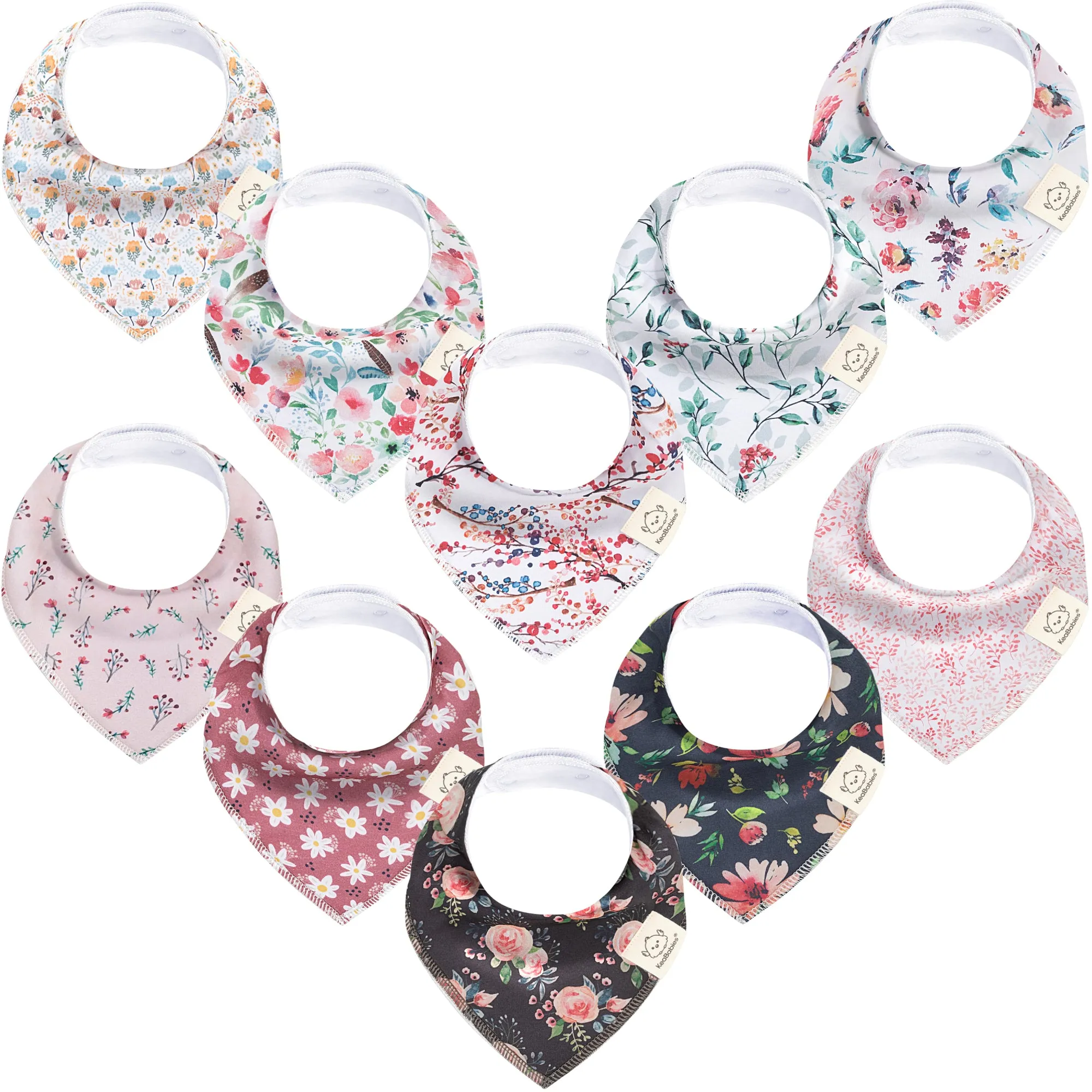 10-Pack Organic Bandana Bibs