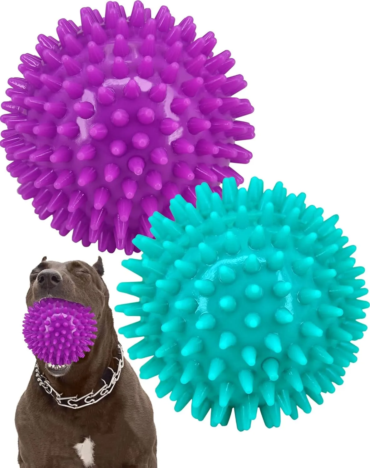 2 Pack 4.5” Heavy Duty Squeaky Dog Ball