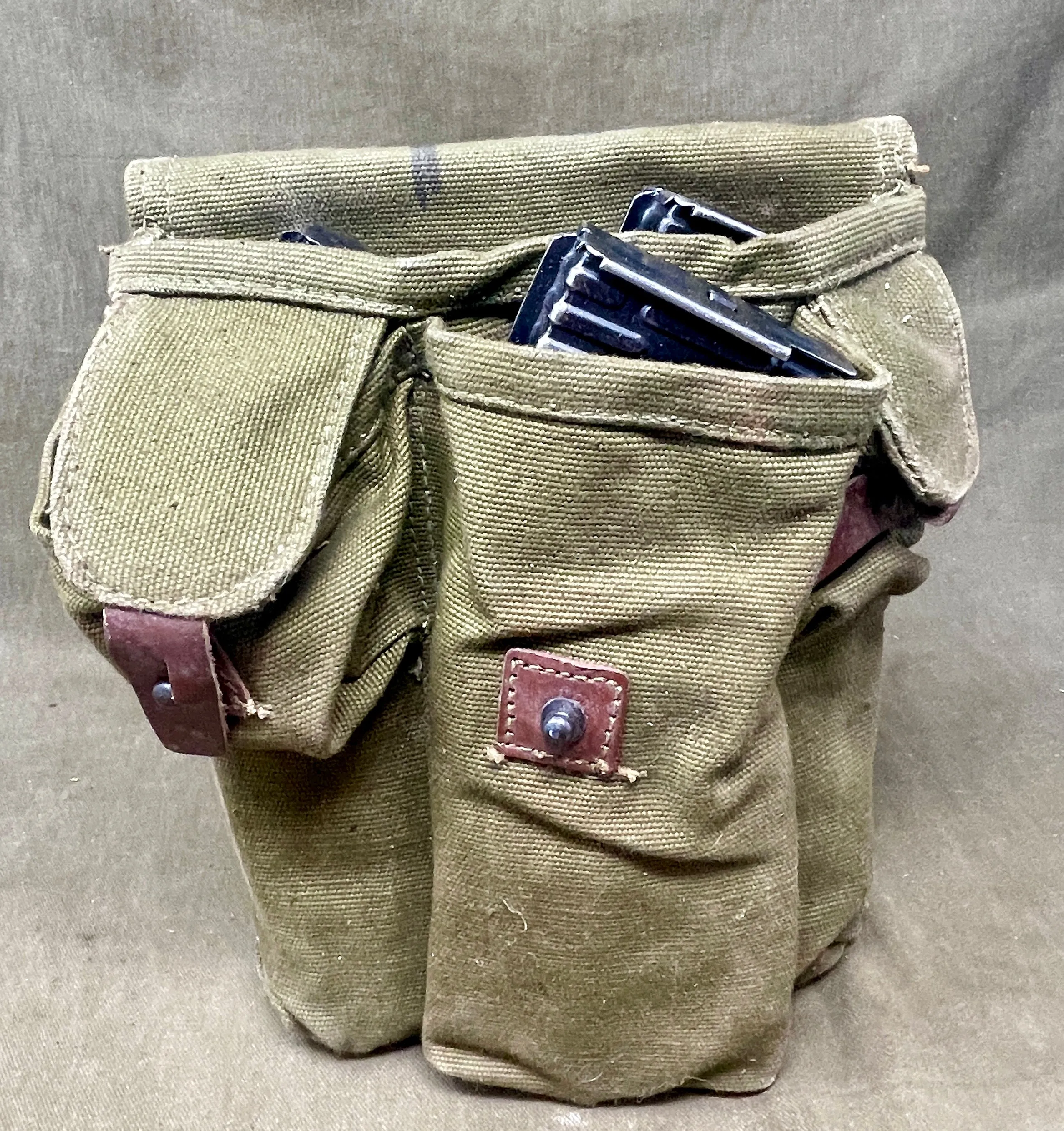 3 x 7.62x39 Original AKM Magazines in Military Pouch with 5 Inert Rounds Each