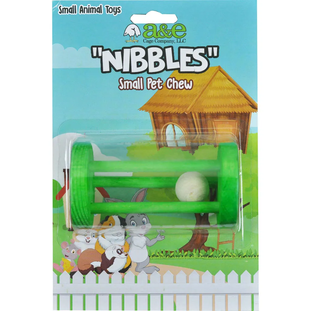 A&E Nibbles Wooden Cylinder with Ball Chew