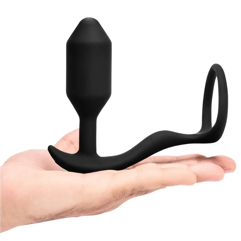 B-Vibe Vibrating Snug & Tug-Black Medium