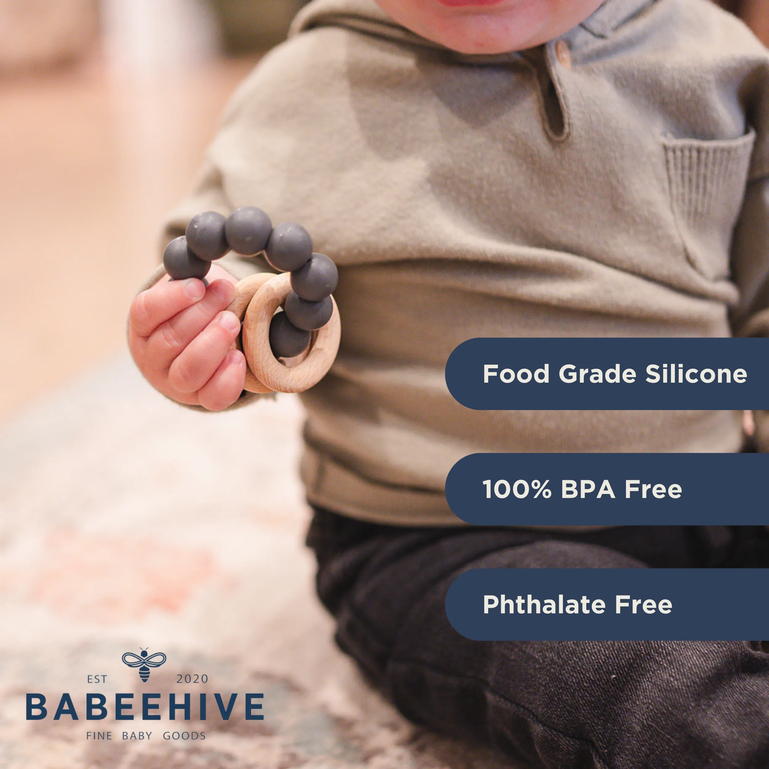 Babeehive Goods Charcoal Teething Ring