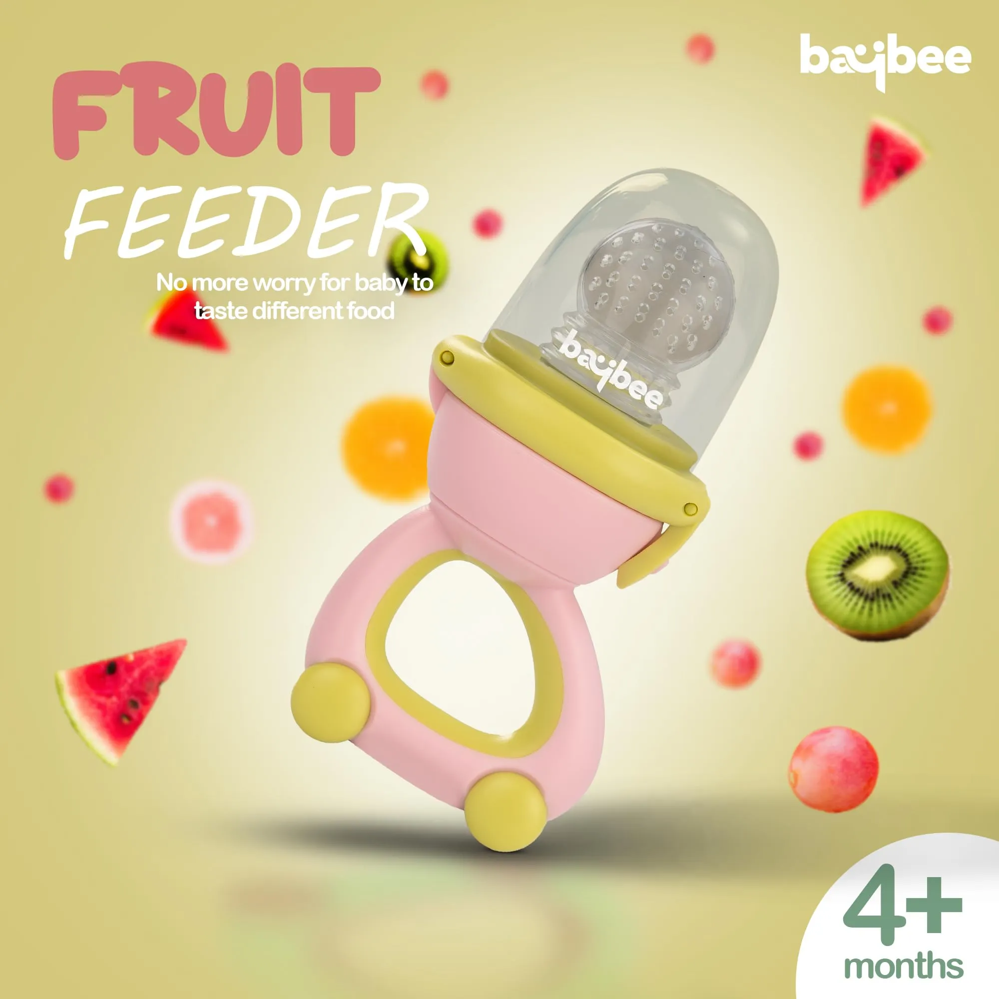 Baybee Silicone Baby Food & Fruit Nibbler for Babies, BPA Free Fresh Fruits Food Feeder for Baby Chewing Teething Toy