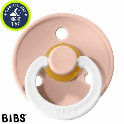 BIBS Dummies/Soothers Night Glow 2 pack Size 1 - Blush