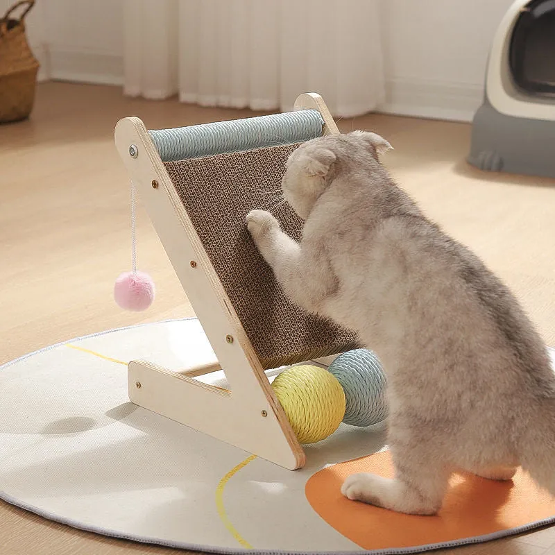 Cat Scratcher Pad with Interactive Balls and Dangling