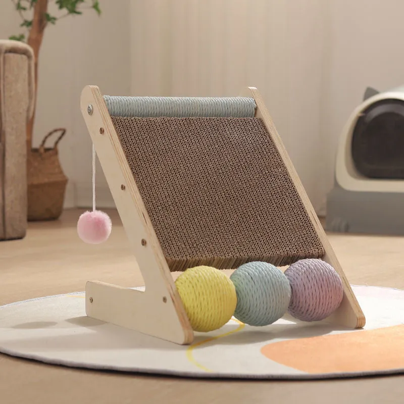 Cat Scratcher Pad with Interactive Balls and Dangling