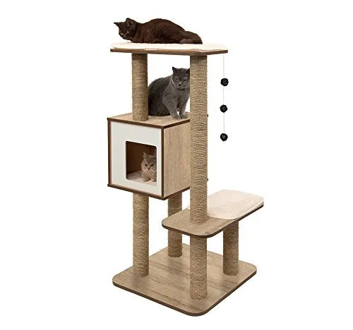 Cat Tree, High Base, Walnut, V-High Base, 52045