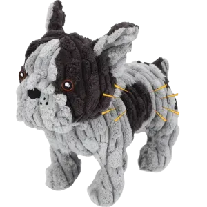 Cuddly French Bulldog Plush Toy – Soft and Engaging Squeaky Dog Toy with Crinkle Paper for All Breeds