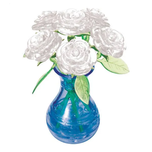 Deluxe Crystal 3D Puzzle | White Roses