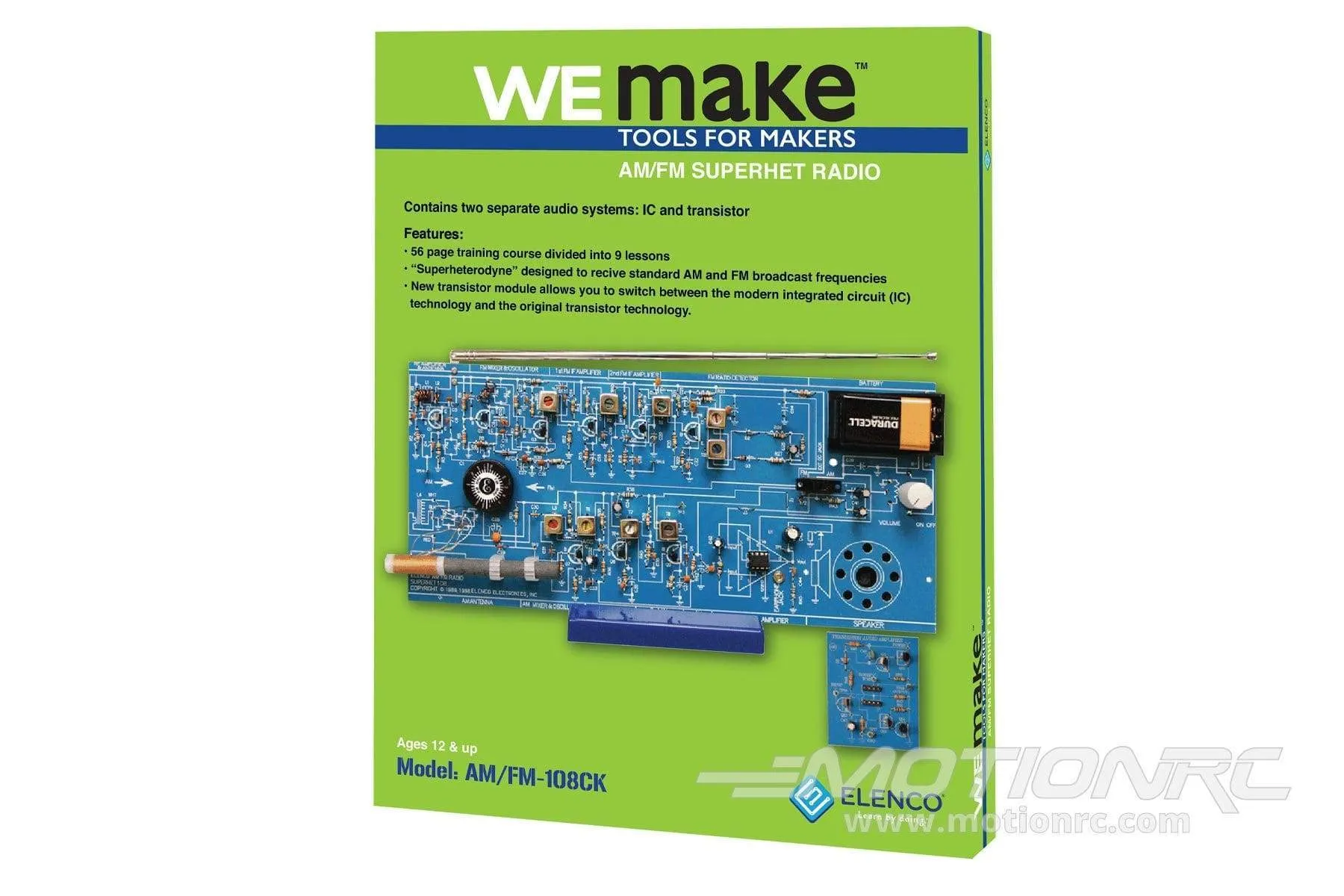 Elenco WeMake AM/FM Radio Kit (IC and Transistor)