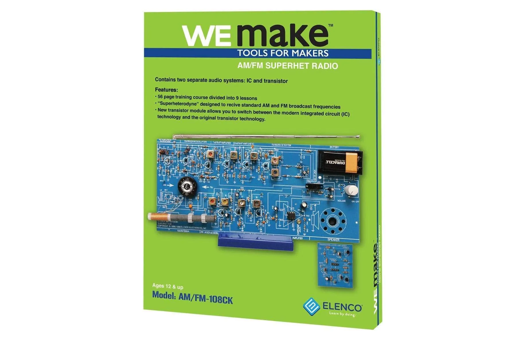 Elenco WeMake AM/FM Radio Kit (IC and Transistor)