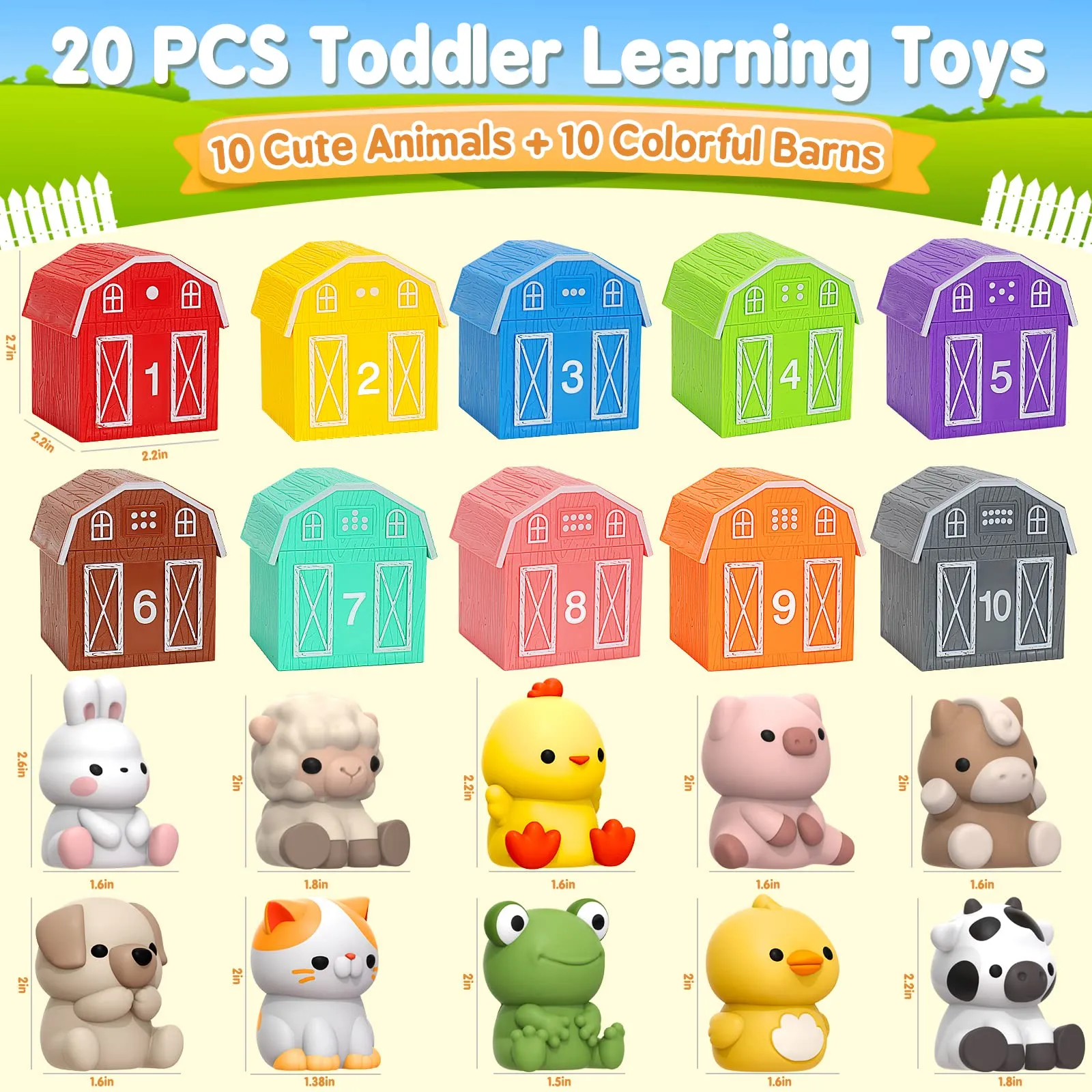 Farmyard Wonders - Engaging Learning Montessori Toys for Toddlers - Count, Match & Play!