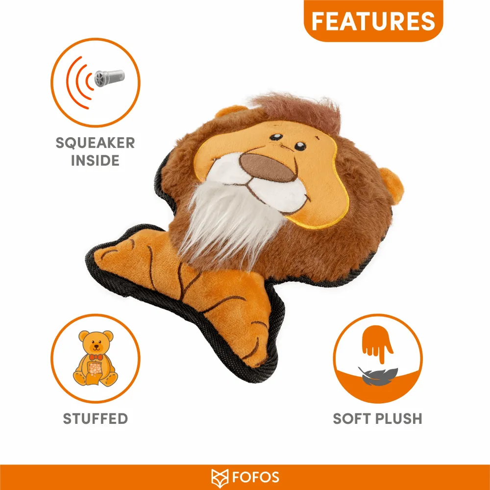 Fofos Safari Line Lion Plush Toy for Dogs (Brown)