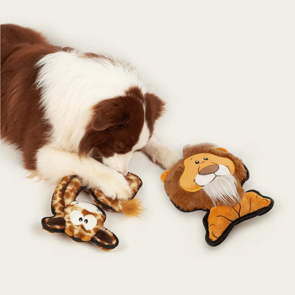 Fofos Safari Line Lion Plush Toy for Dogs (Brown)