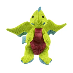 goDog Dragon with Double Chew Guard Plush Dog Toy Green Large