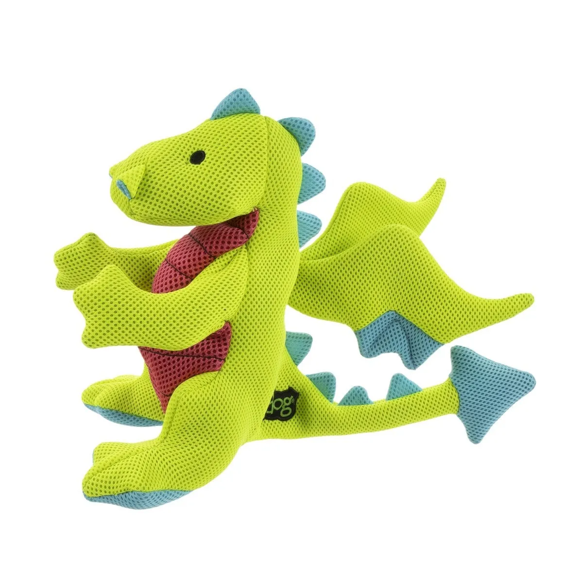 goDog Dragon with Double Chew Guard Plush Dog Toy Green Large