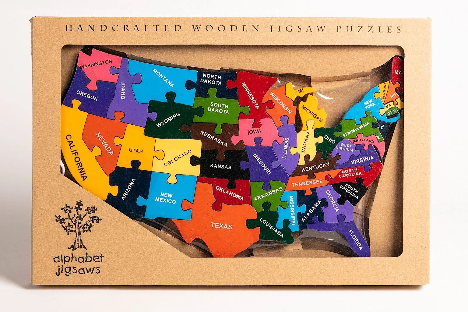 Handmade Wooden Jigsaw Puzzle - Map of the USA