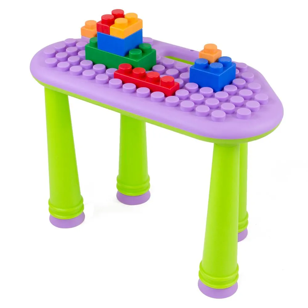 Interactive UNiPetal Purple Soft Building Blocks Table for Kids