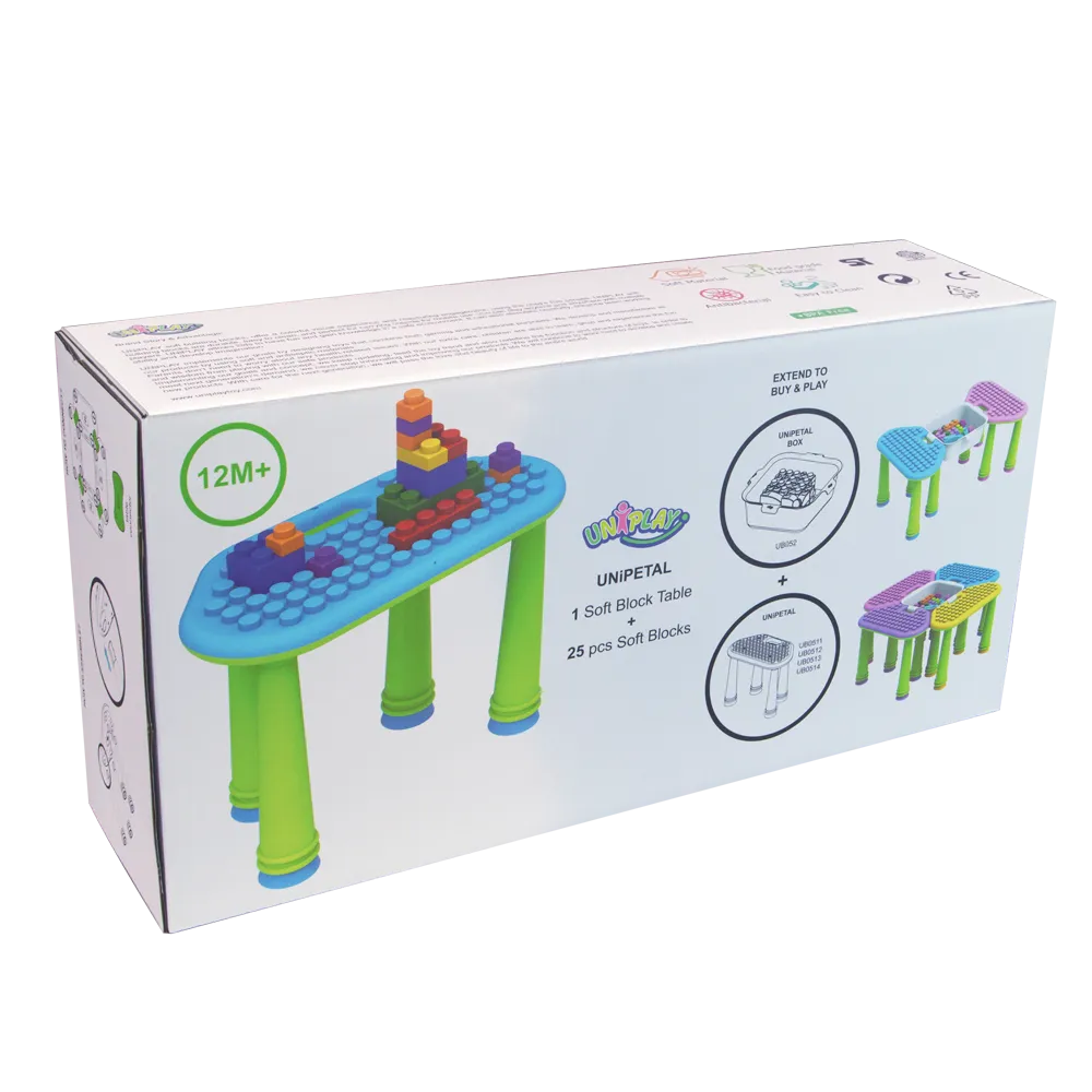 Interactive UNiPetal Purple Soft Building Blocks Table for Kids