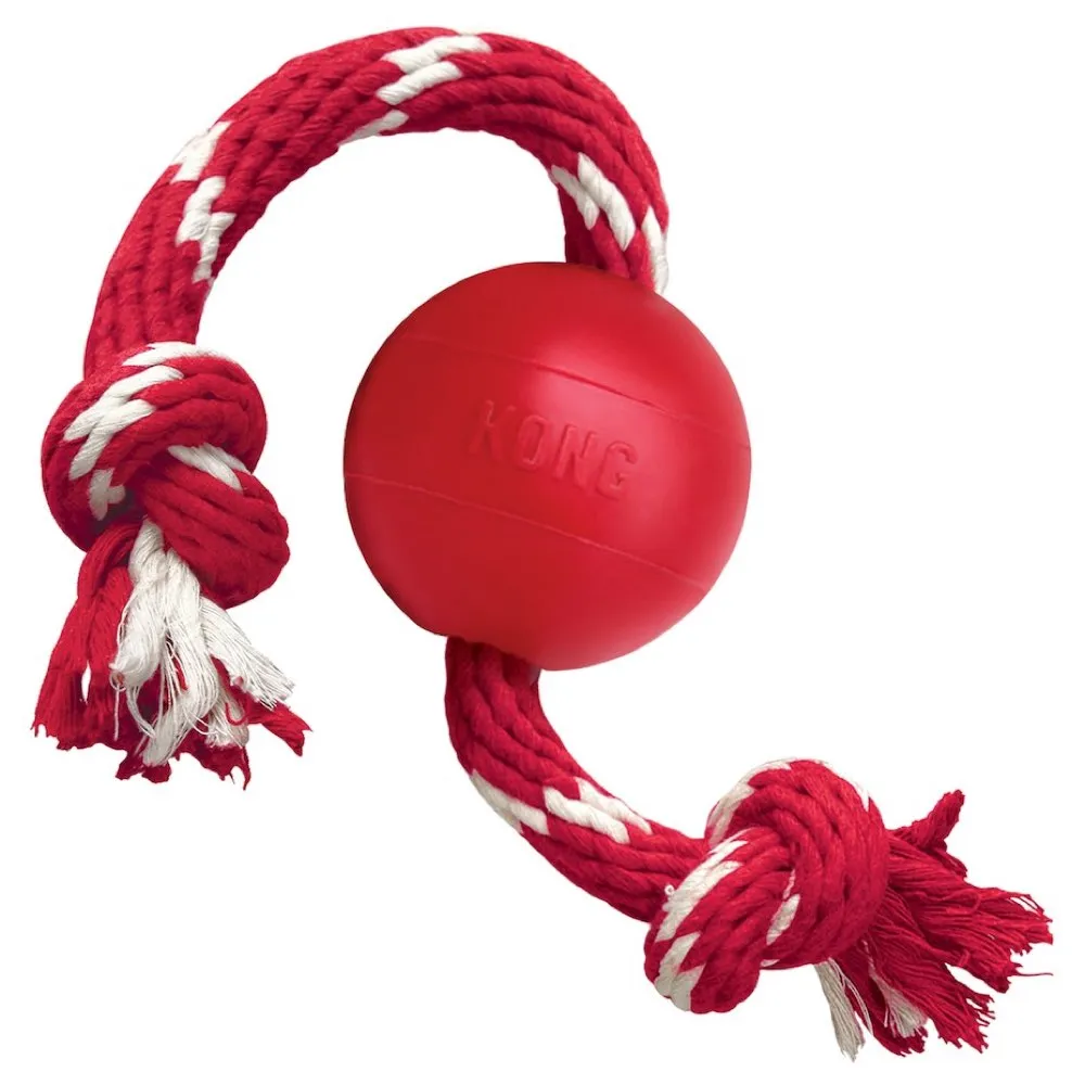 KONG Classic Ball with Rope Dog Toy