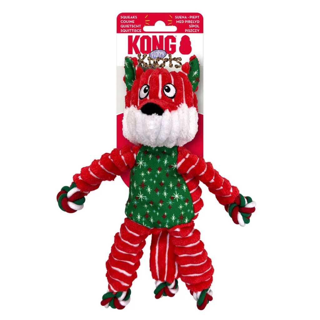 KONG Holiday Floppy Knots Fox Plush Dog Toy