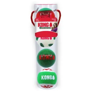 KONG Holiday Occasion Dog Fetch Ball 4 Pack