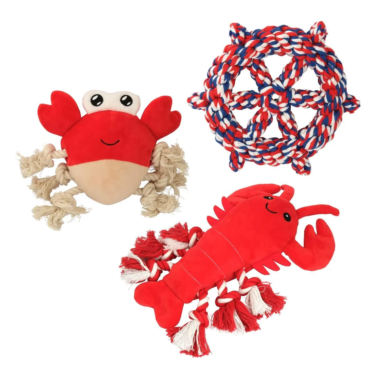 Lexi & Me Plush/Rope Dog Toy Lobster