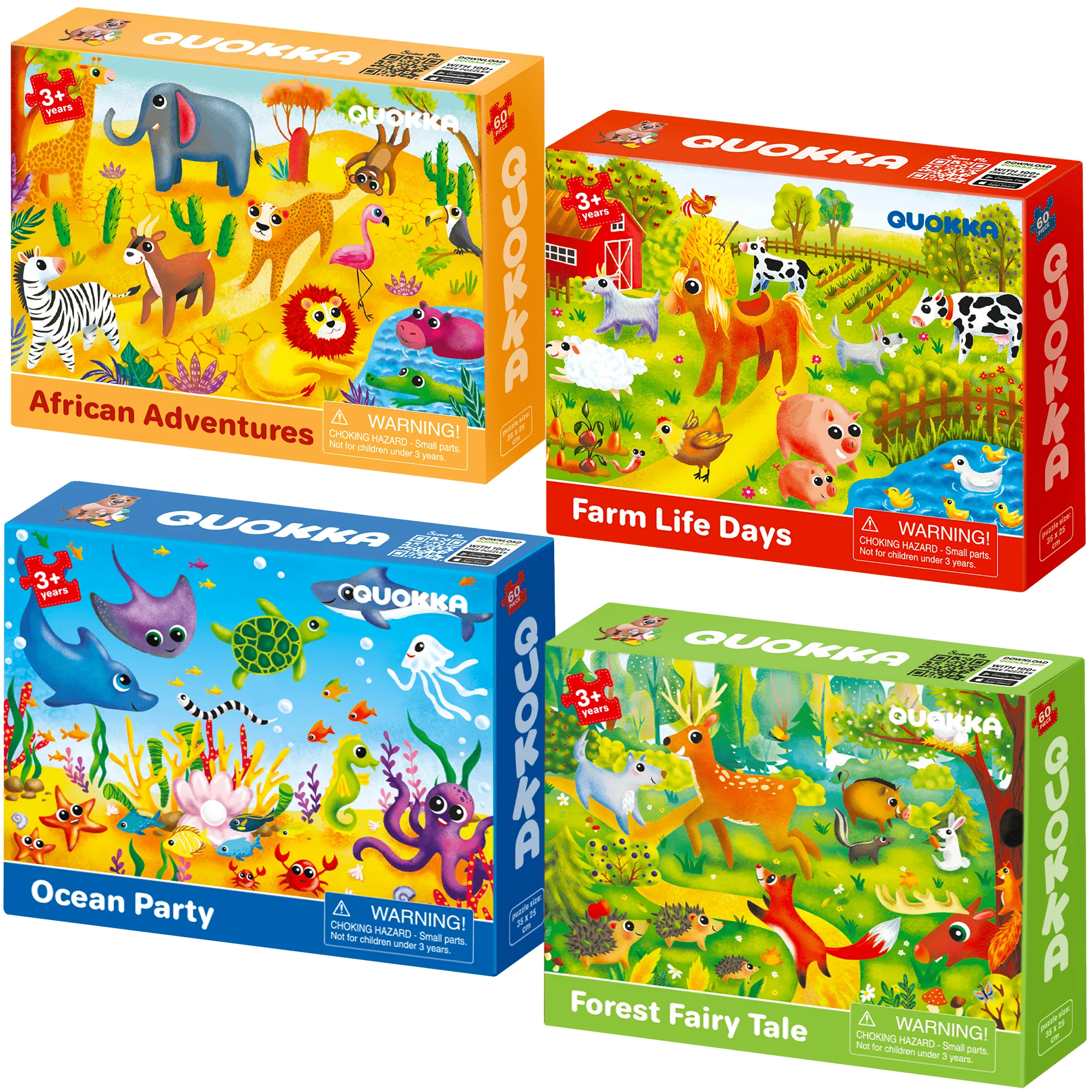 Mega Set 4 30-60 Pcs Search & Find Puzzles for Kids | Animals (Variation)