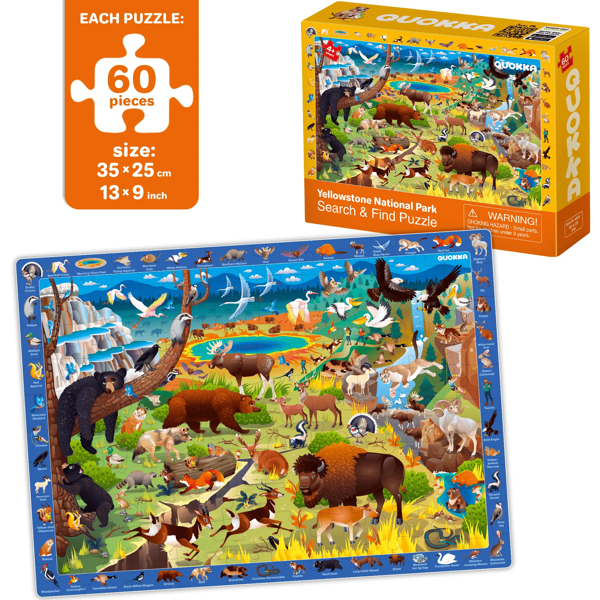 Mega Set 4 30-60 Pcs Search & Find Puzzles for Kids | Animals (Variation)