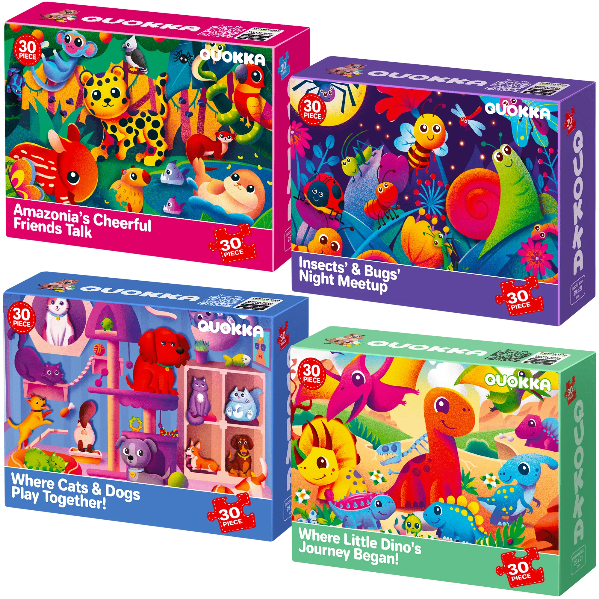 Mega Set 4 30-60 Pcs Search & Find Puzzles for Kids | Animals (Variation)