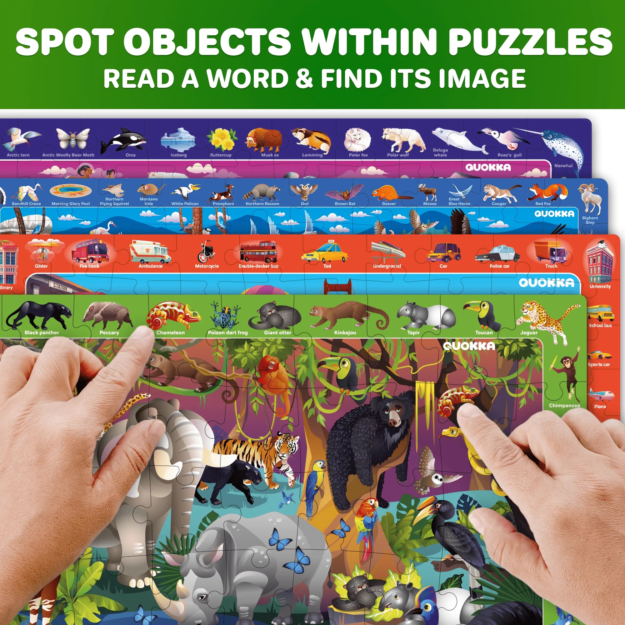 Mega Set 4 30-60 Pcs Search & Find Puzzles for Kids | Animals (Variation)