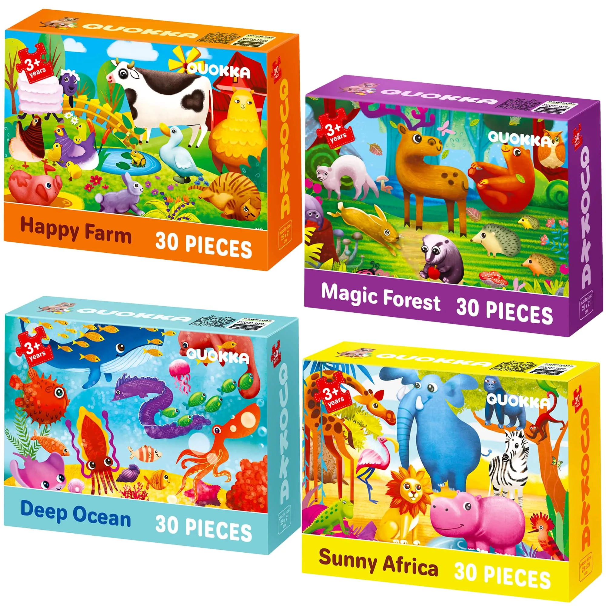 Mega Set 4 30-60 Pcs Search & Find Puzzles for Kids | Animals (Variation)