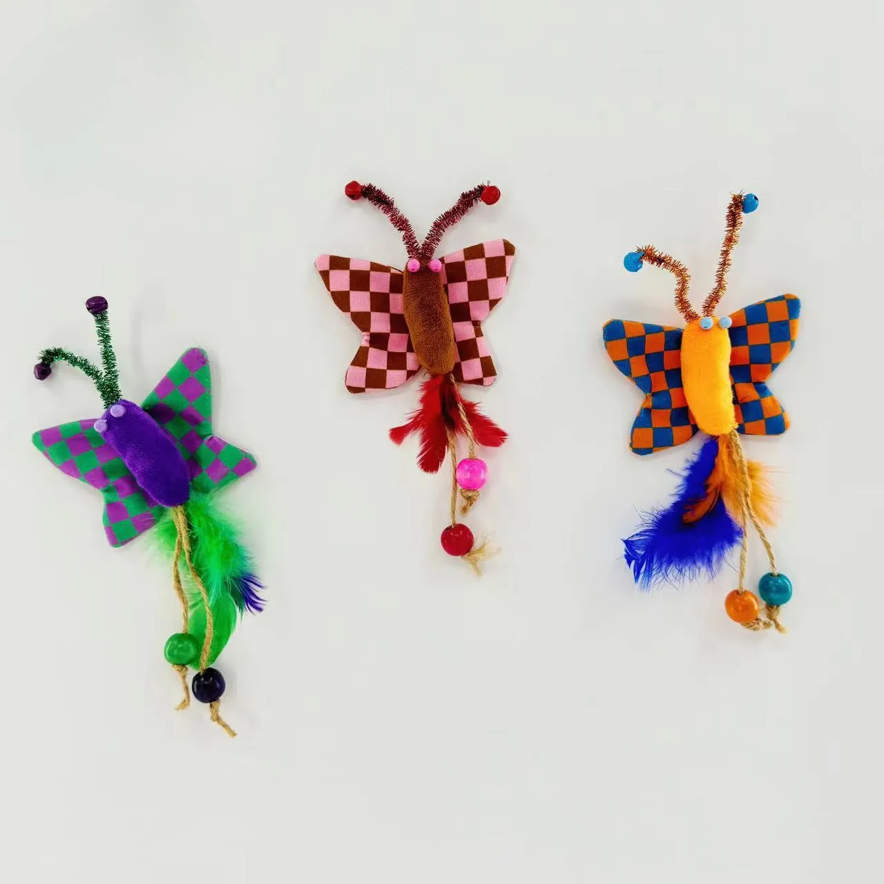 Moo - Rope Bead Feather Butterfly Cat Toy