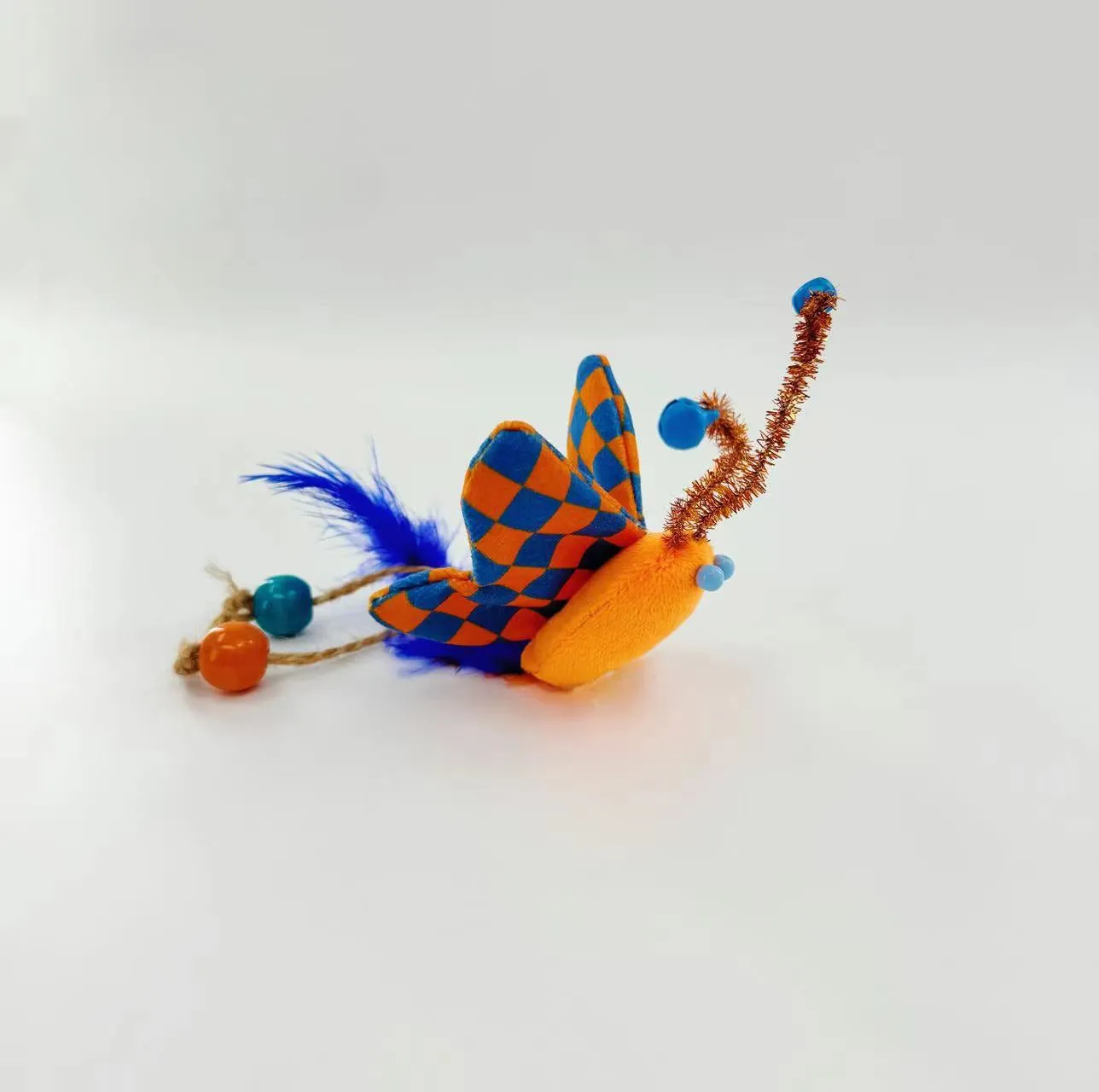 Moo - Rope Bead Feather Butterfly Cat Toy