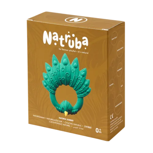 Natural Teether Peacock - Green