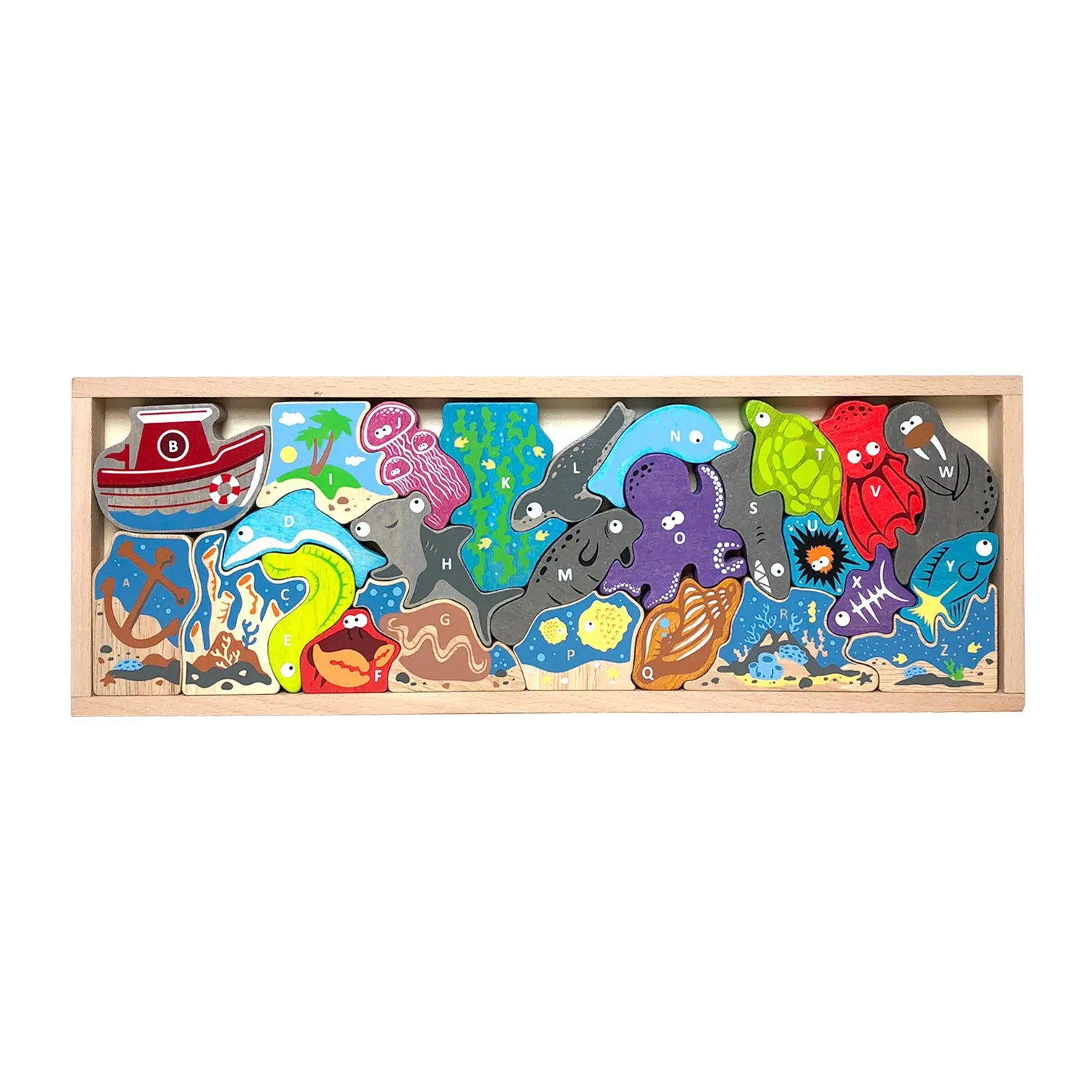 Ocean A-to-Z Puzzle & Playset