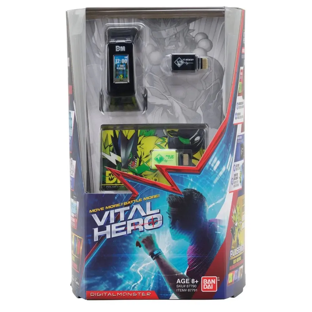 Open Box - Vital Hero Interactive Band Black Digital Monster USB Charger Physical Activity