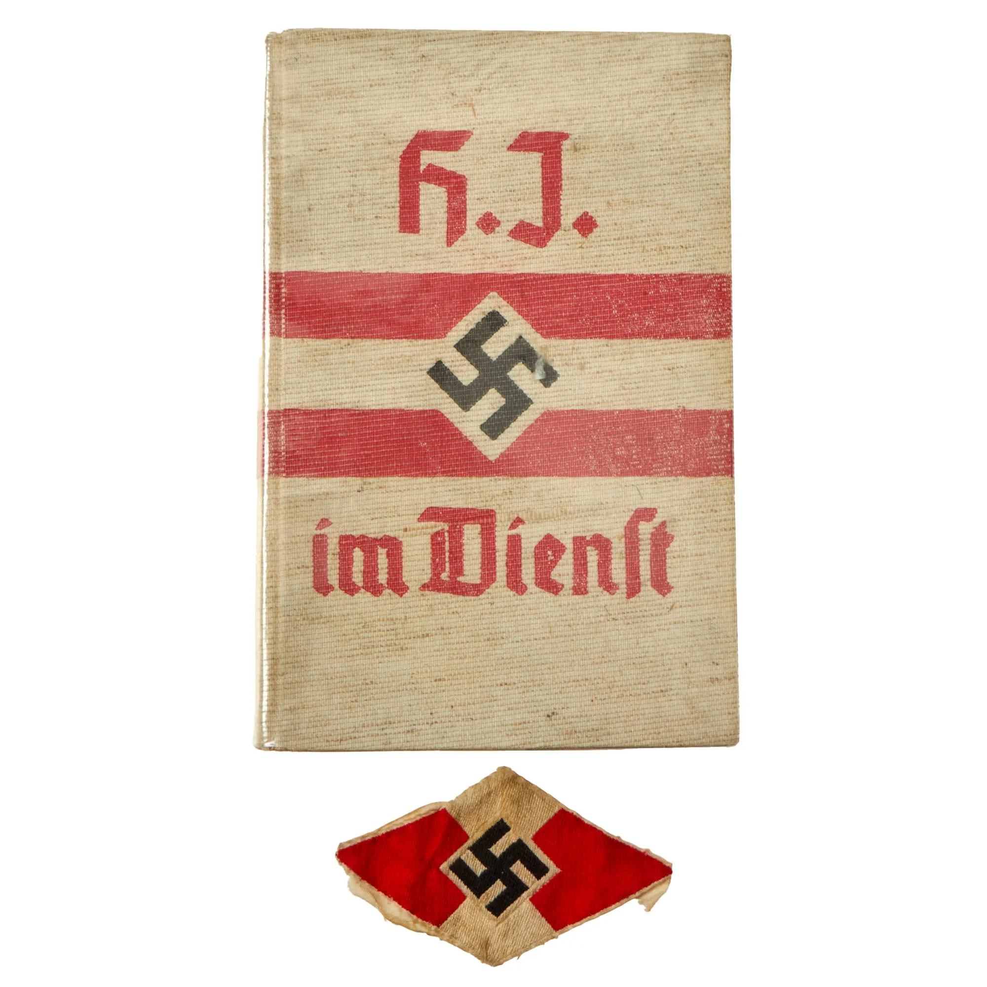 Original German WWII National Socialist Youth Organization H.J. im Dienst Training Guide Book with Shirt Patch Insignia