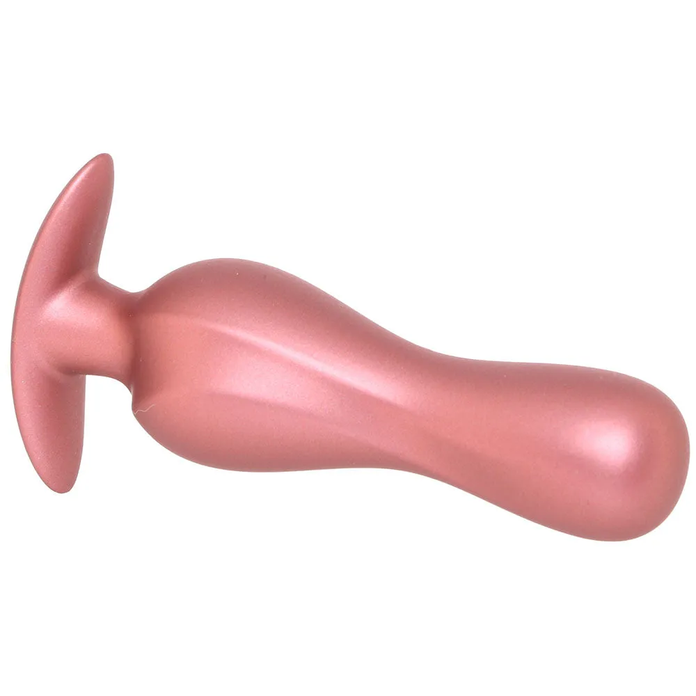 Ouch! Smooth Silicone Curvy Butt Plug in Rose Gold