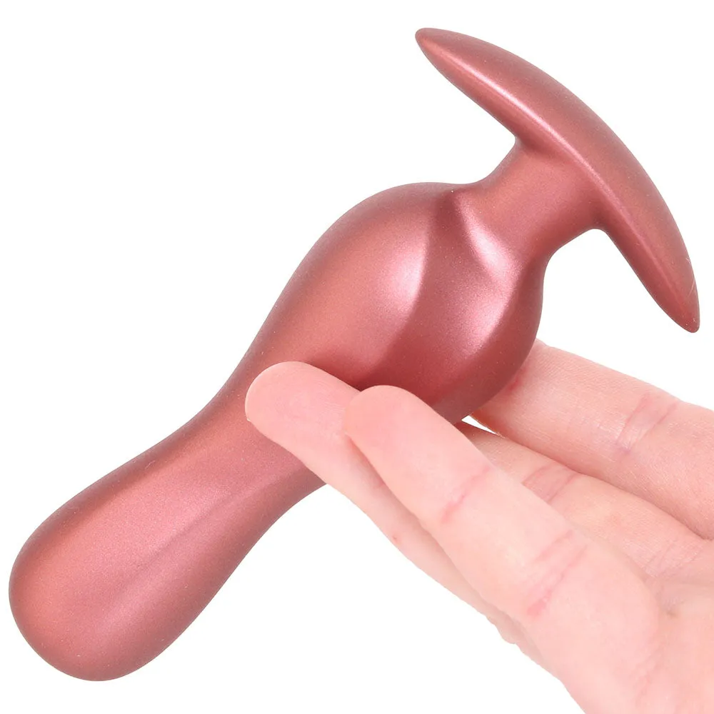 Ouch! Smooth Silicone Curvy Butt Plug in Rose Gold