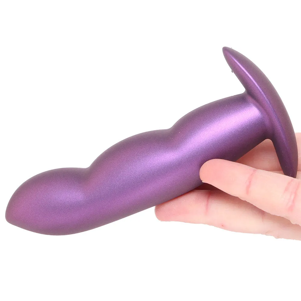 Ouch! Smooth Silicone Finger Butt Plug in Metallic Purple