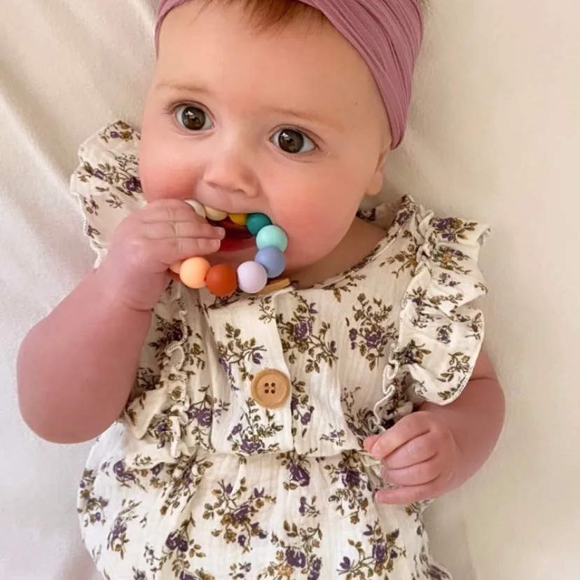 Pastel Rainbow Baby Teething Toy