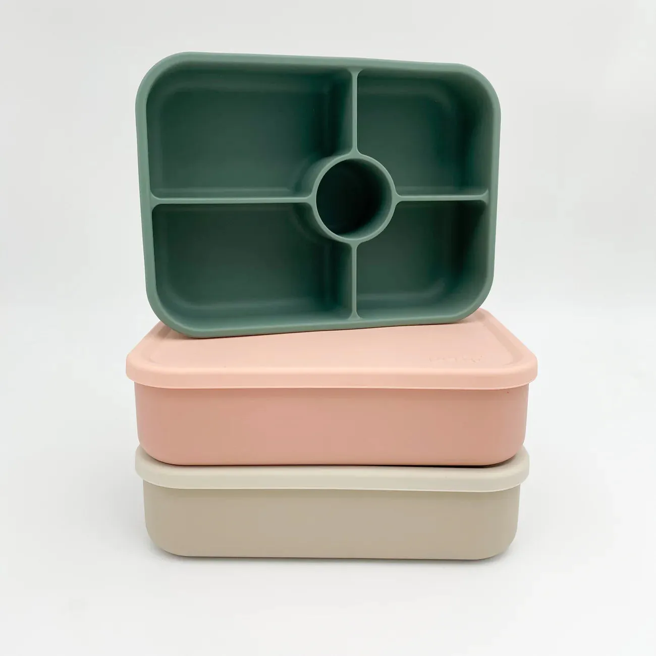 Petite Eats Large Silicone Lunchbox- Sandstone/Overcast