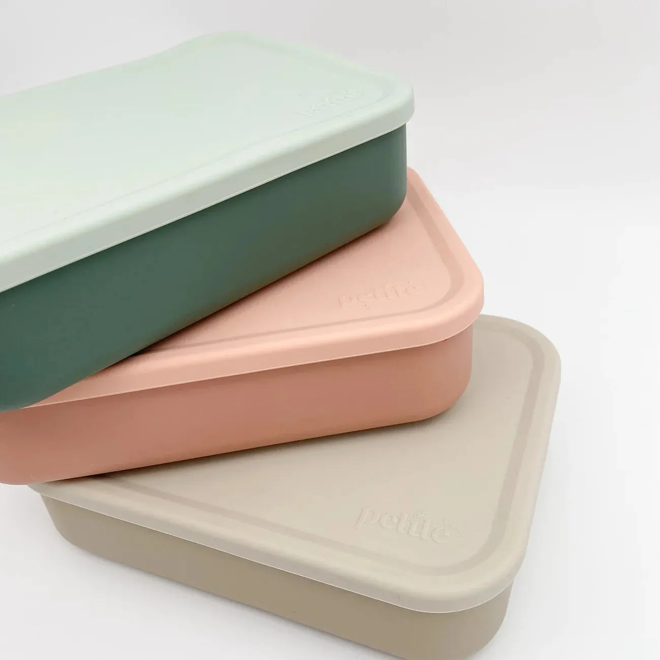 Petite Eats Large Silicone Lunchbox- Sandstone/Overcast