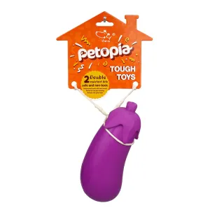 Petopia Tough Stuffed Eggplant Large Rubber Dog Toy^^^