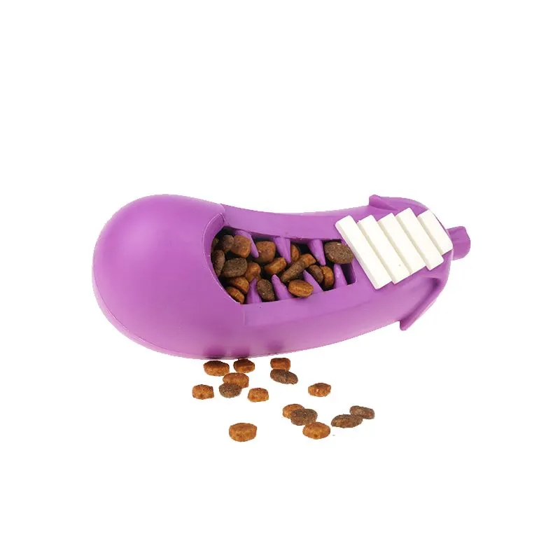 Petopia Tough Stuffed Eggplant Large Rubber Dog Toy^^^