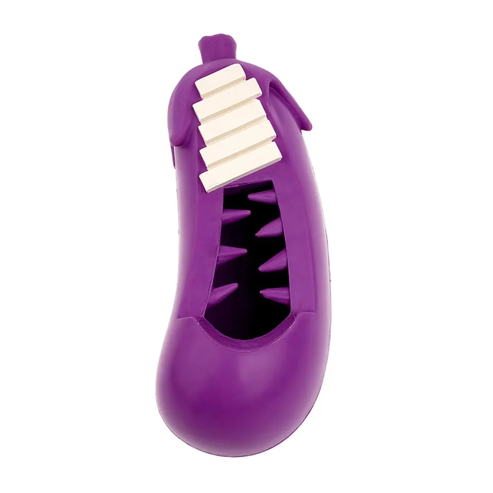 Petopia Tough Stuffed Eggplant Large Rubber Dog Toy^^^